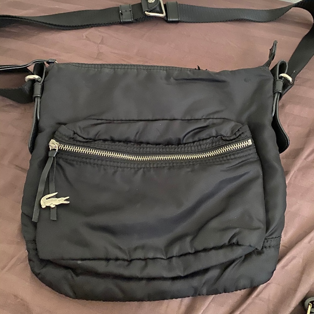Lacoste Black Nylon Crossbody